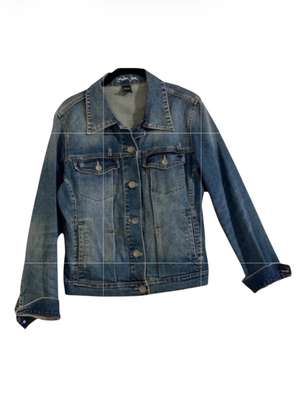 Vintage London Jean Victoria Secret Classic Denim Jacket Blue Trucker Size L